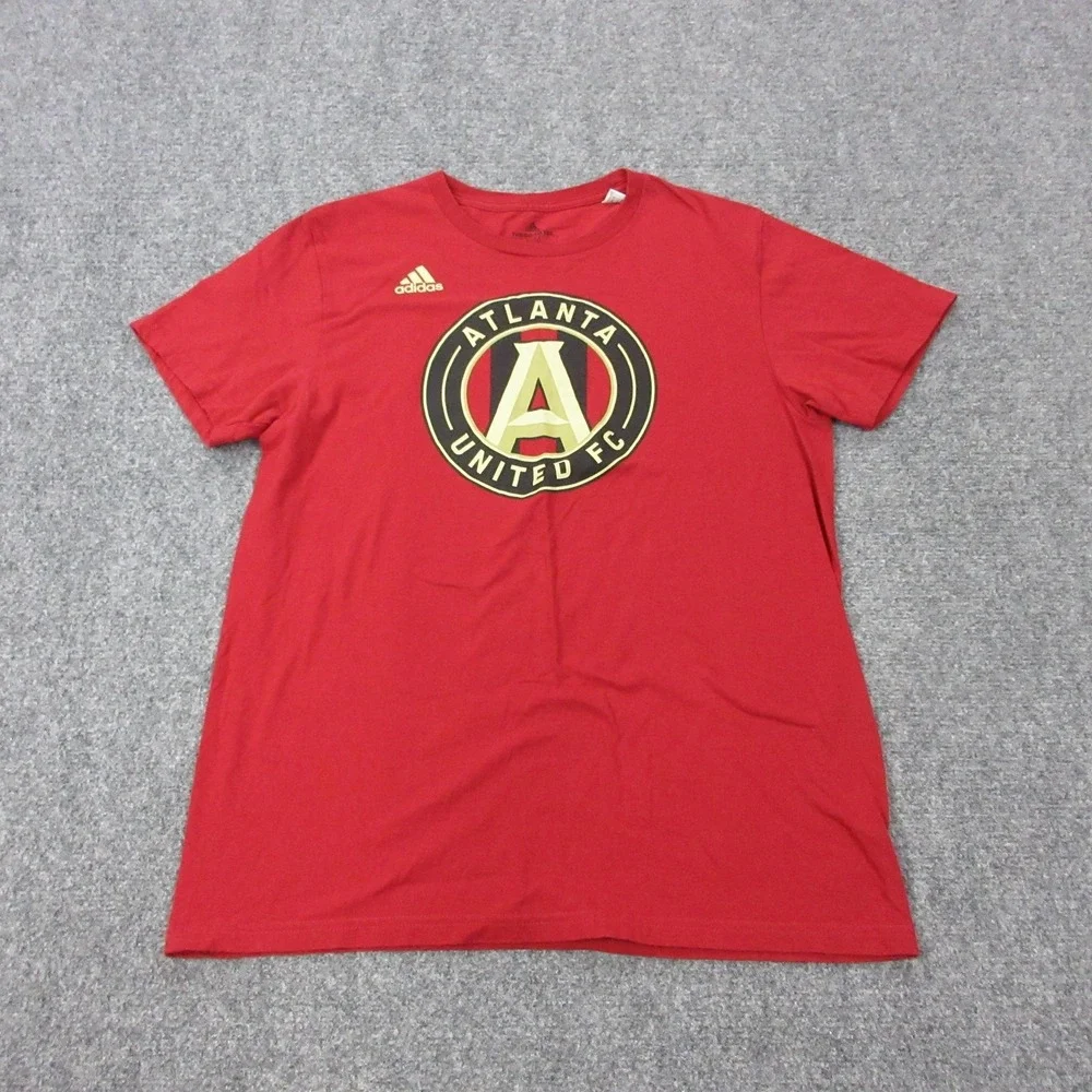 Atlanta United FC Shirt Mens Medium Red MLS Soccer Adidas Graphic Short Sleeve